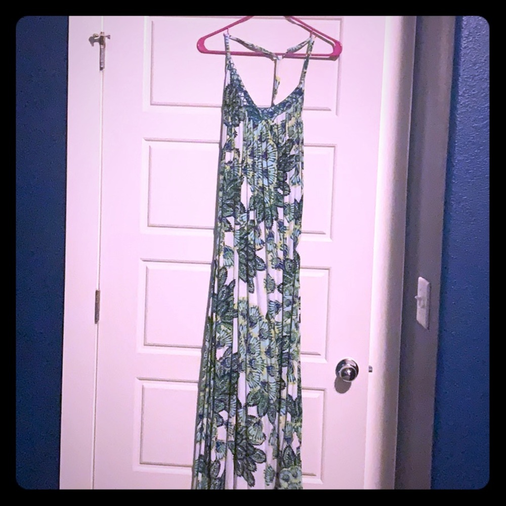 Blue and green floral maxi.